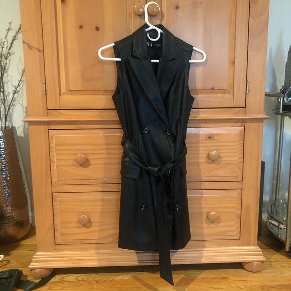 NWOT Zara Sleeveless Leather Vest - Picture 1 of 12